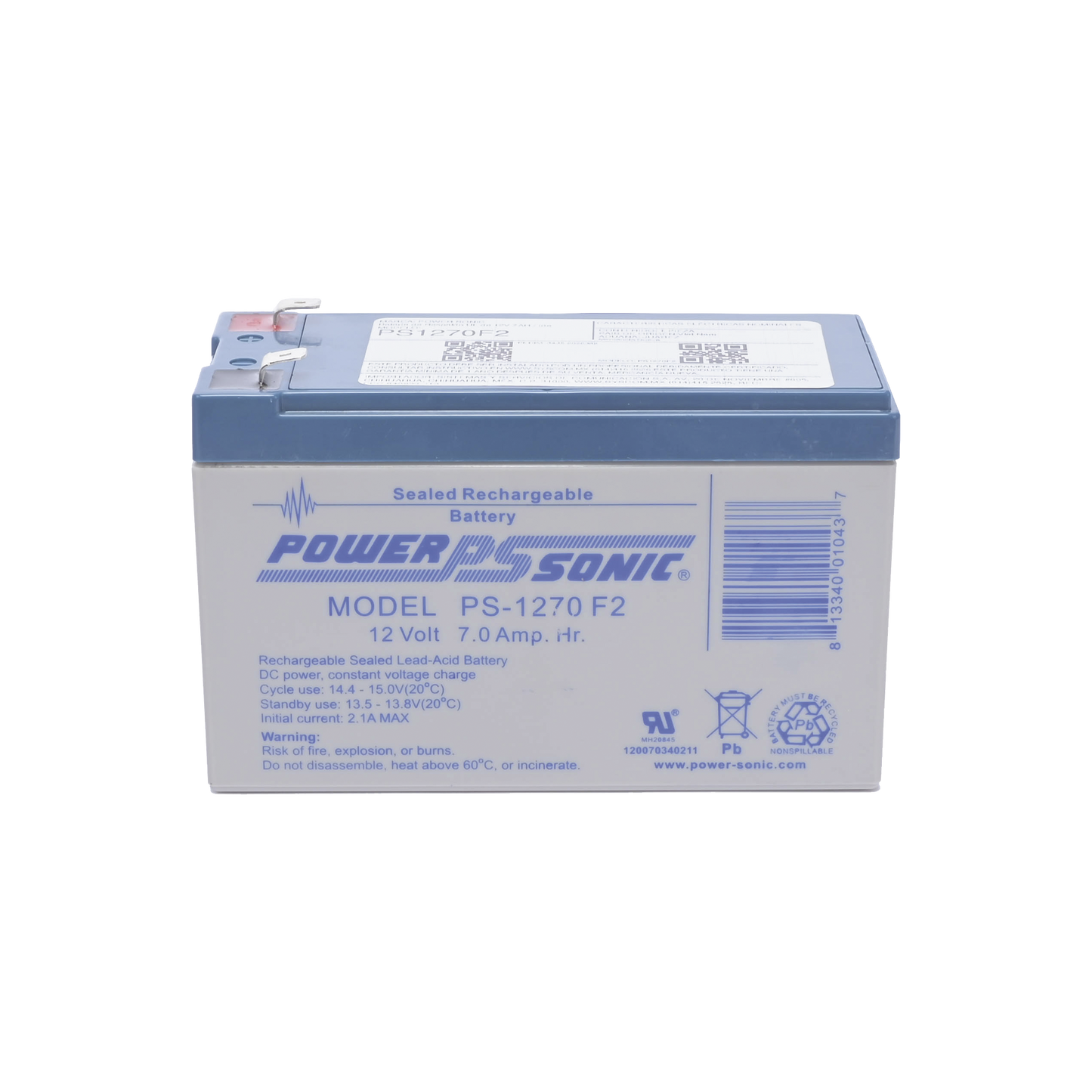 BaterÃa 12V, 7AH, Para Respaldo, TecnologÃas AGM/VRLA, 5 Años Vida Útil, Terminales F2, Reconocida UL