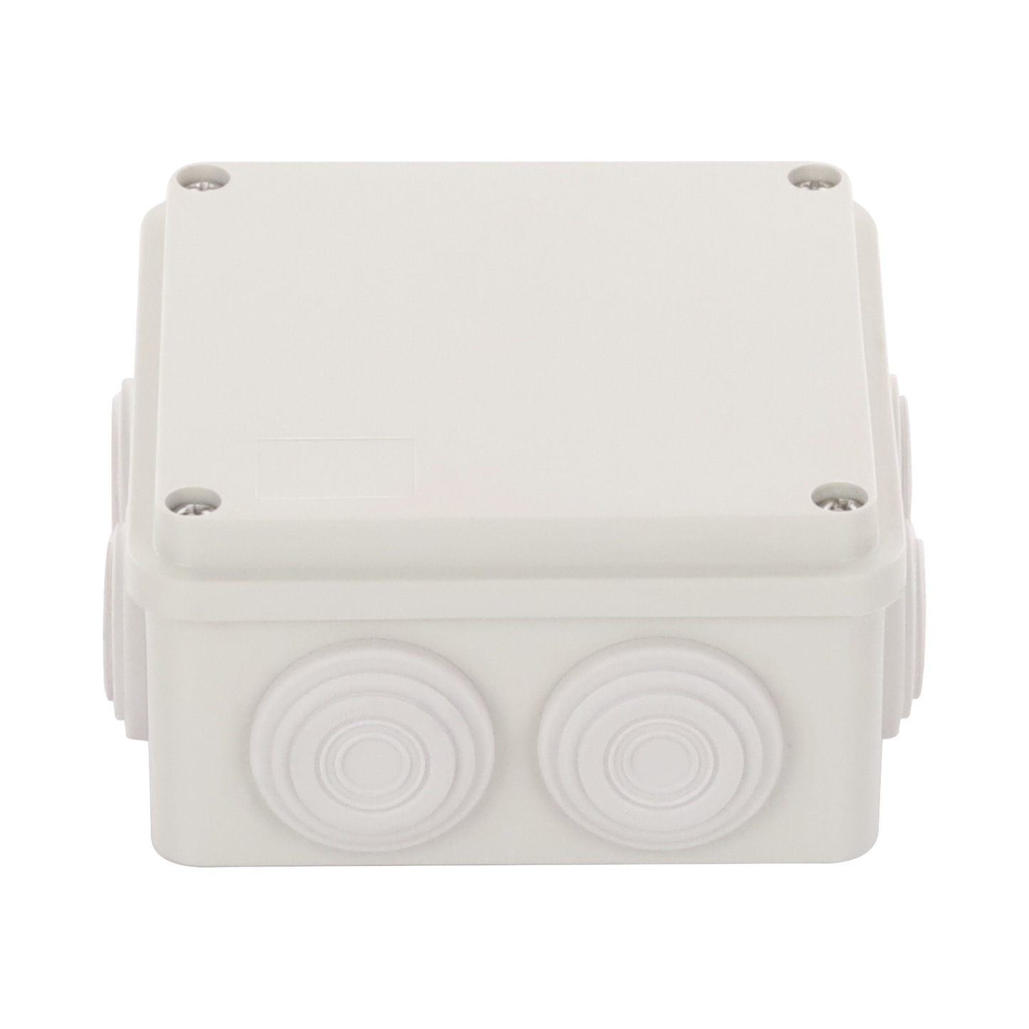 Caja Derivación-Conexión de Plástico (100 X 100 X 54 mm) con 6 Glándulas de Goma. Para Instalaciones Comerciales, Residenciales e Industriales. Incluye TornillerÃa para su Tapa.