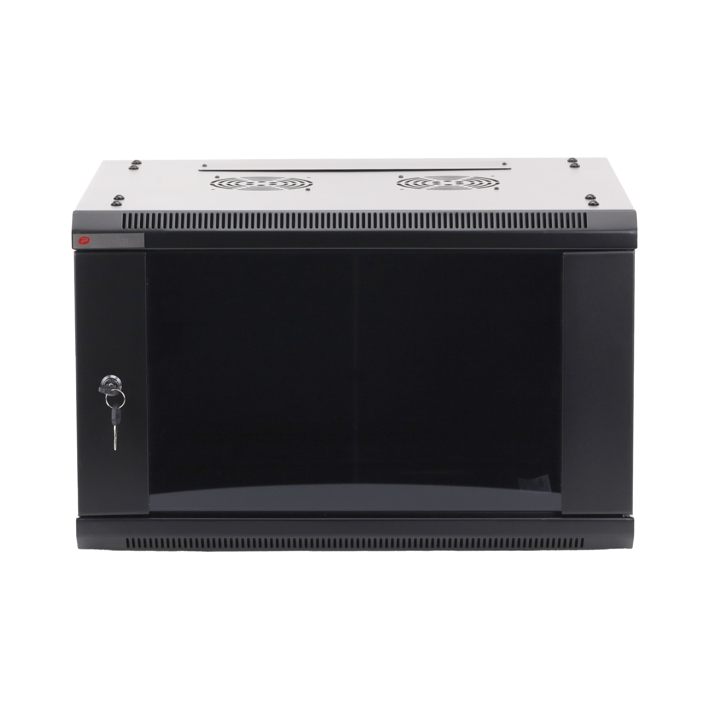 Gabinete PRECISION, Con Puerta de Cristal, de 19in, 6UR, 450mm de Profundidad, Color Negro