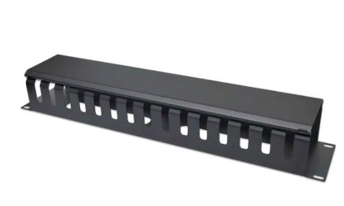 716062 Organizador de Cable para Montaje en Rack de 19 pulgadas, 2Unidades con Cubierta, Negro.Diseñado para instalación en rack de 19"