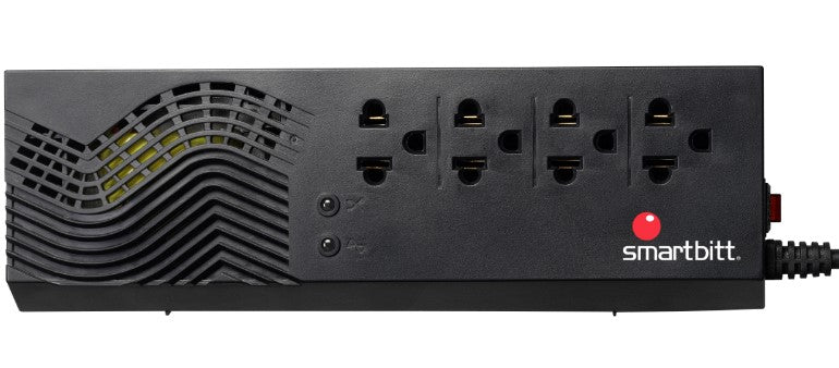 Regulador SMARTBITT SBAVR1200S, 4, Negro, 1200 VA, 600 W