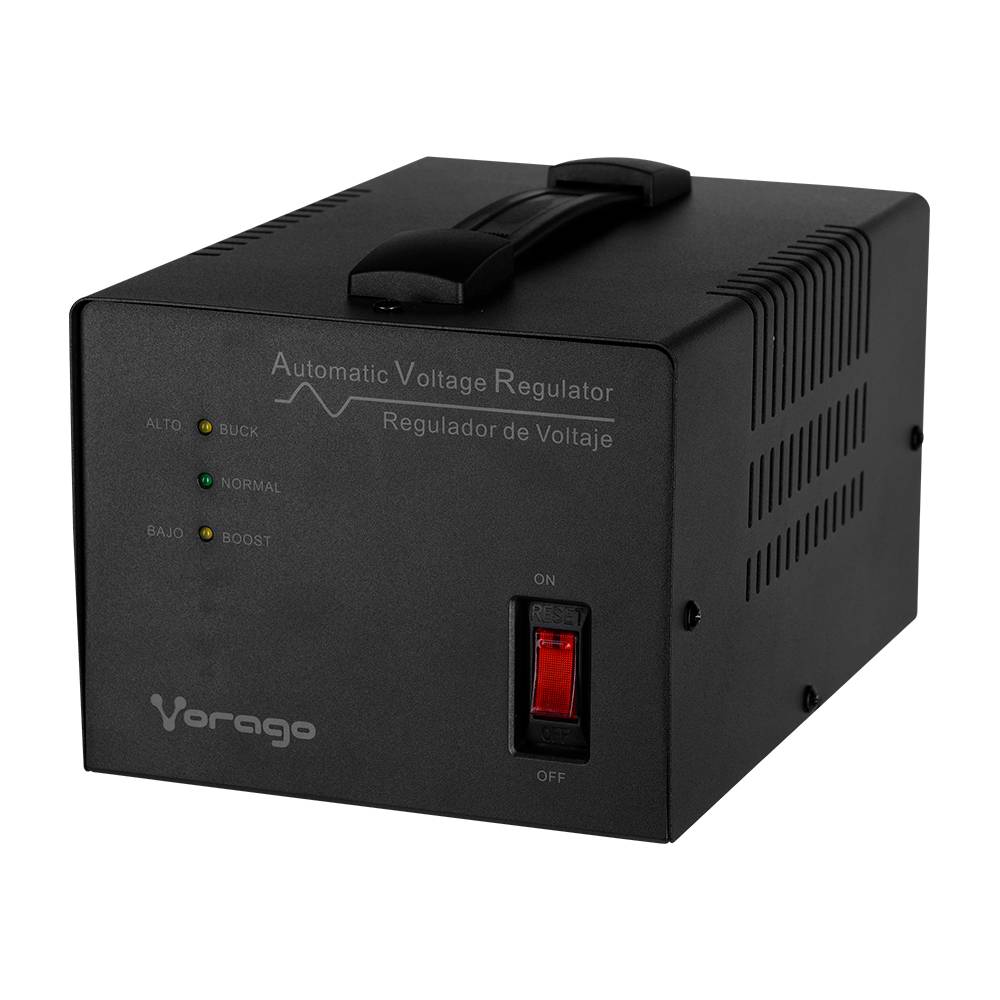 REGULADOR VORAGO AVR-400 3,000VA 1,800W 4 CONTACTOS ELECTRODOMÉSTICOS Y OFICINA