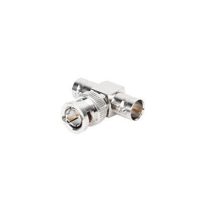 Adaptador en T para 75 Ohm de Conector BNC Macho a Doble BNC Hembra, NÃquel/ Oro/ Teflón.