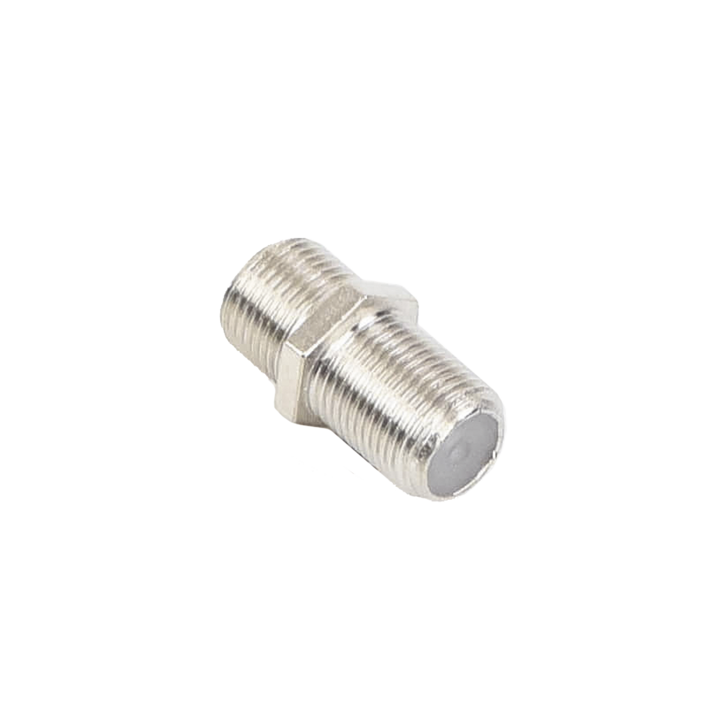 Adaptador Barril para 75 Ohm, de Conector F Hembra a F Hembra, NÃquel/ Estaño/ Polietileno.