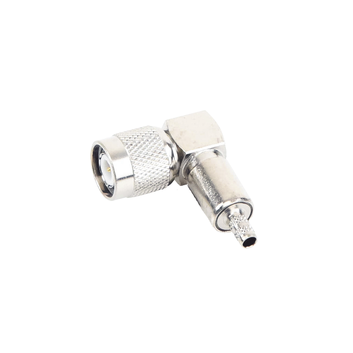 Conector TNC Macho en Ãngulo Recto para Cable RG-58/U, LMR-195 NÃquel/ Oro/ Teflón.?