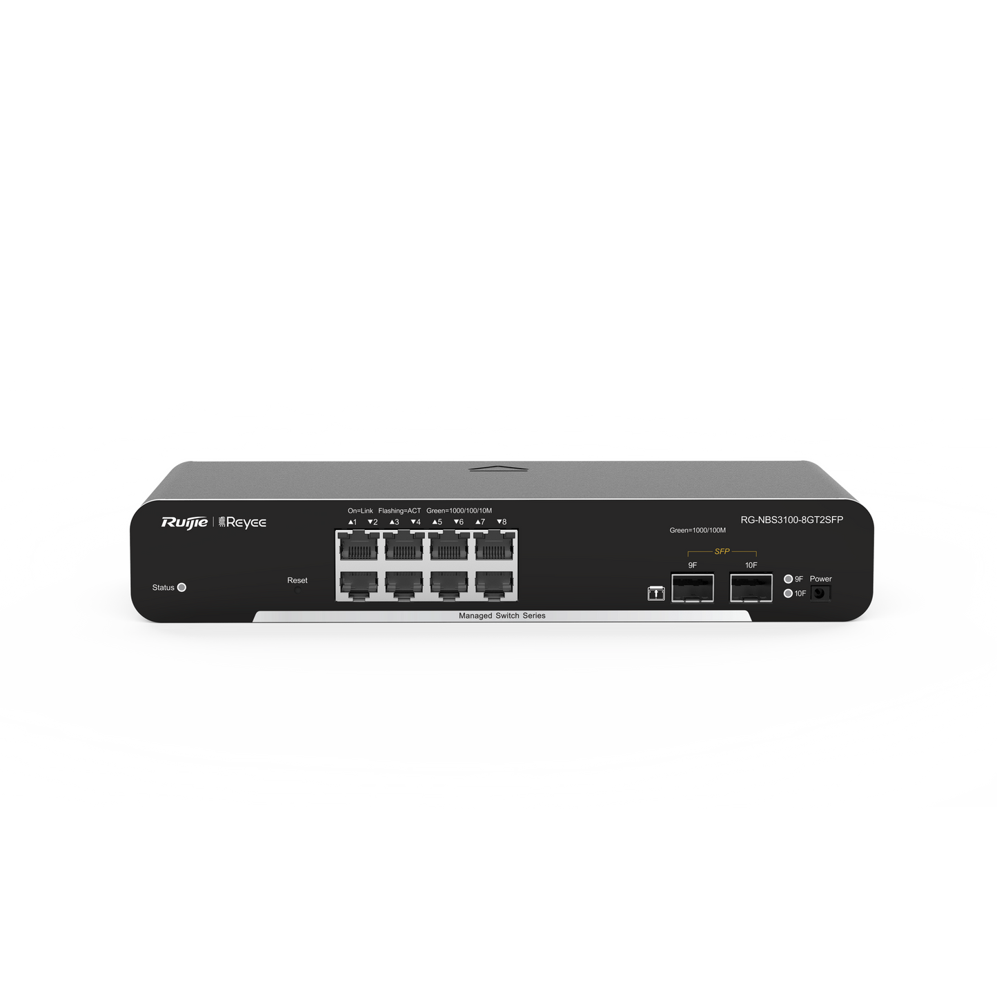 Switch Administrable PoE Capa 2, con 8 puertos Gigabit PoE 802.3af/at + 2 SFP para fibra 1Gb, gestión gratuita desde la nube, 125w