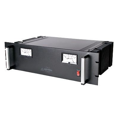 Fuente de poder 13.8Vcc, 50A, lineal regulada con circuito cargador de baterÃas, medidores, para instalación en rack