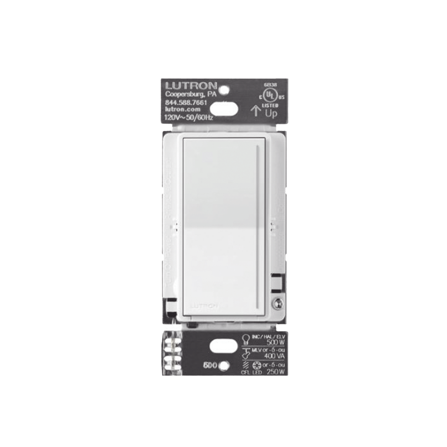 (RadioRa3) )Atenuador (dimmer) Auxiliar de pared, compañero de atenuadores multilocación. Usar en 3 vÃas o escalera.