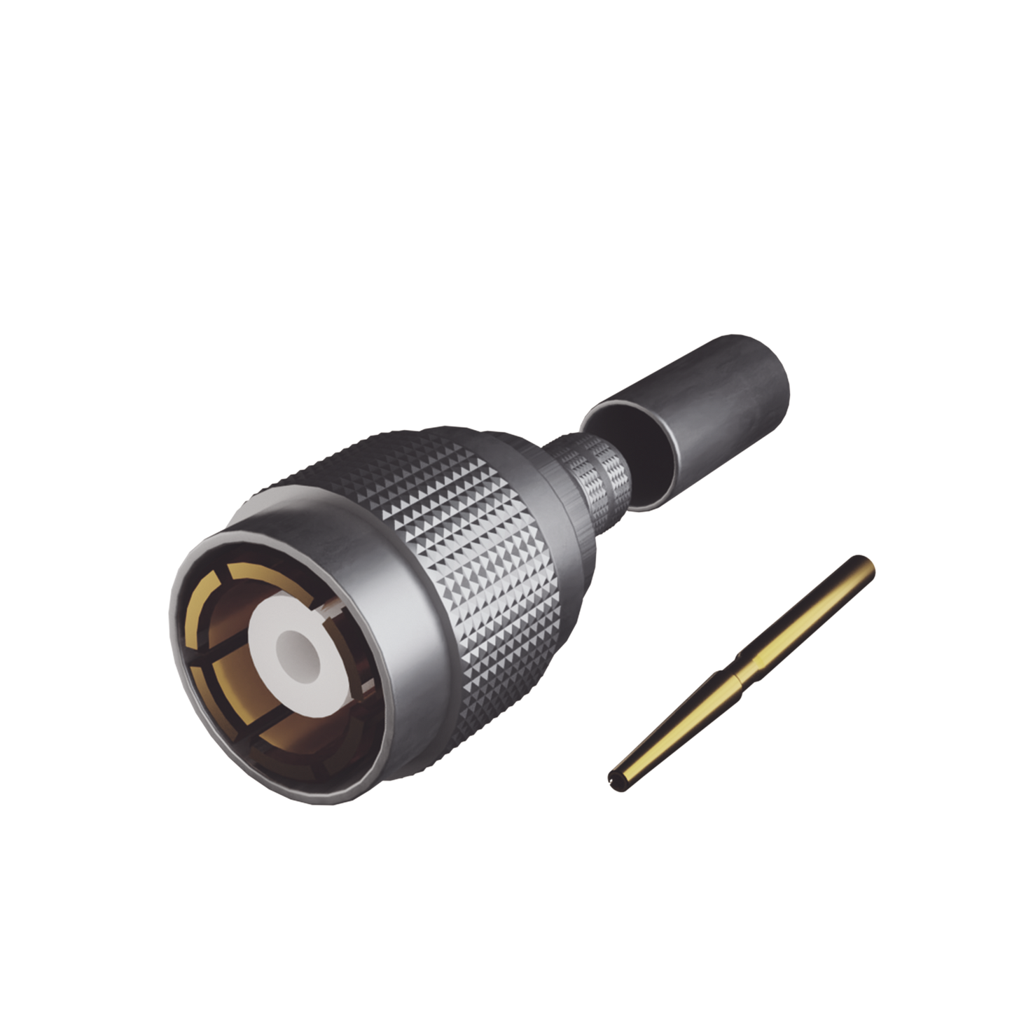 Conector SMB Macho (PIN Hembra) de Anillo Plegable, con Concha de Seguridad /RG-179/U, NÃquel/ Oro/ Teflón.