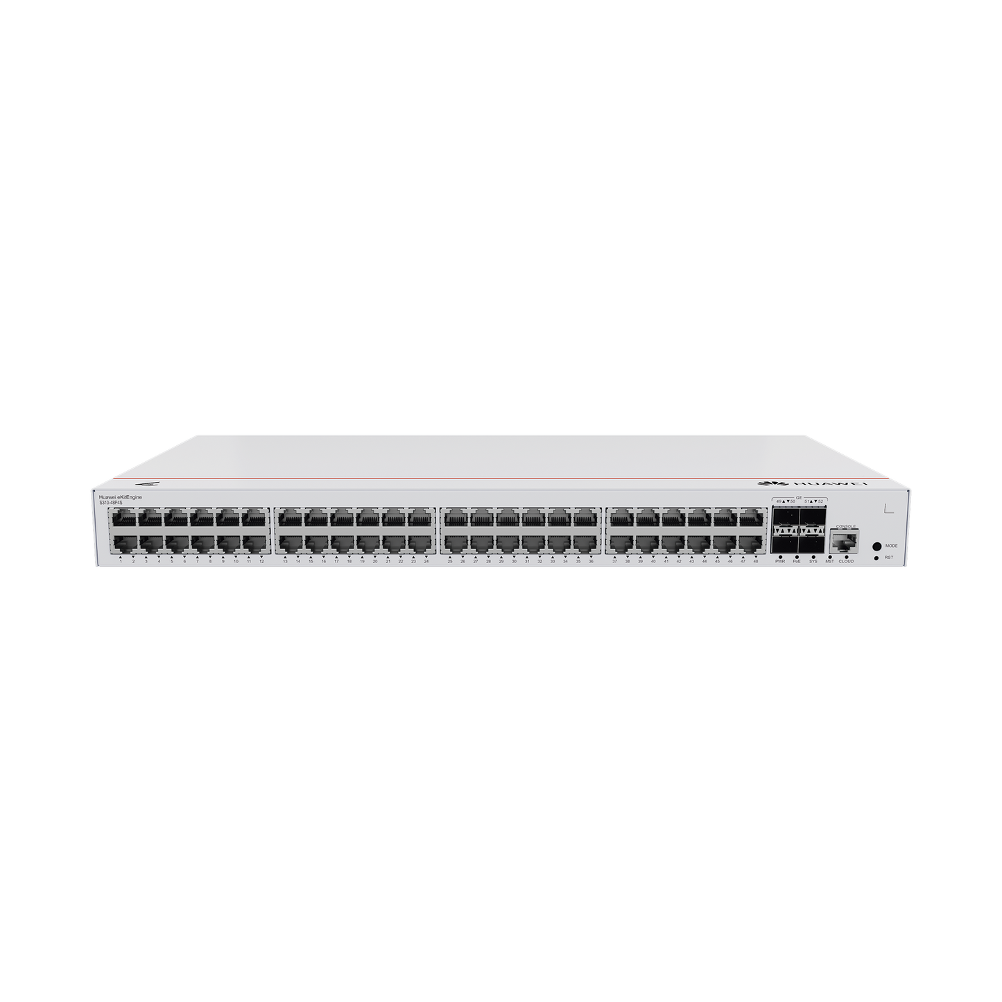 Switch Gigabit Administrable PoE Capa 3 / 48 puertos 10/100/1000 Mbps (PoE) / 4 Puertos SFP Uplink / 380W / PoE Perpetuo / iStack / Administración Nube Gratis