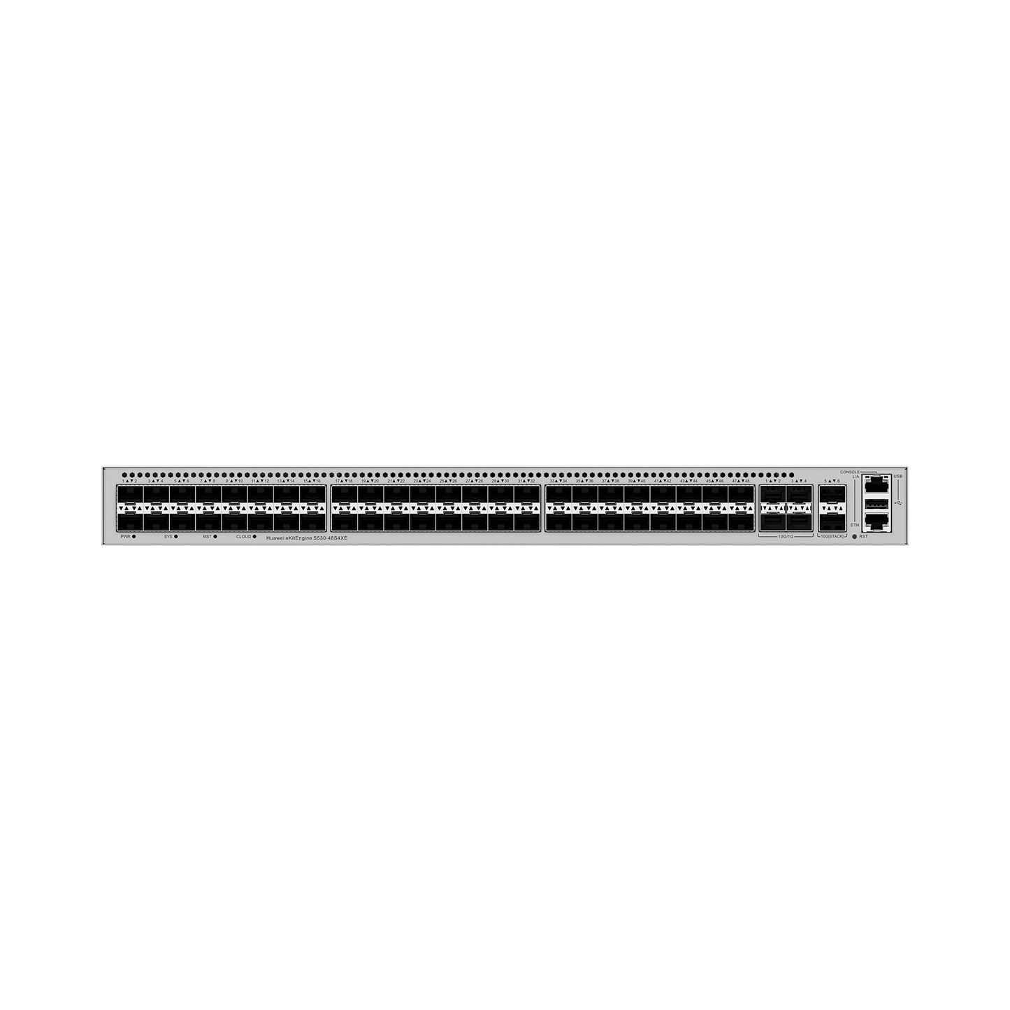 Switch Gigabit Administrable Capa 3 / 48 puertos SFP / 4 Puertos SFP+ / 2 Puertos SFP+ 12GEU / iStack /Administración Nube Gratis