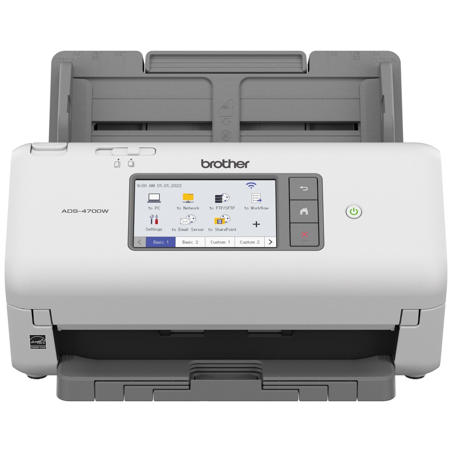 Escáner de escritorio Brother Valor ADS4700W, Dúplex, 40 ppm/80 ipm, Ethernet, Wifi, ADF hasta 80 hojas, escanea hasta 6,000 hojas diarias