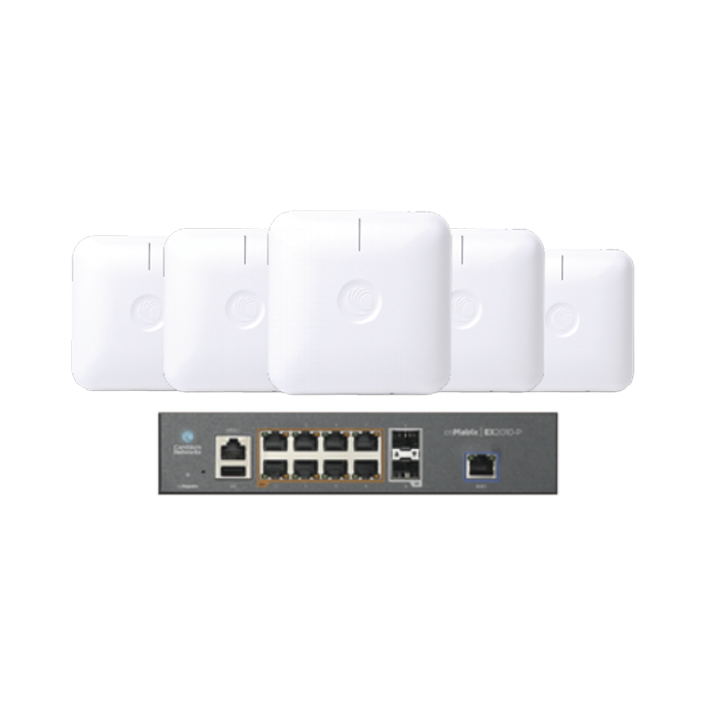 Starter Kit Wi-Fi Empresarial de 5 Access Point PLE410 y 1 Switch PoE EX2010P