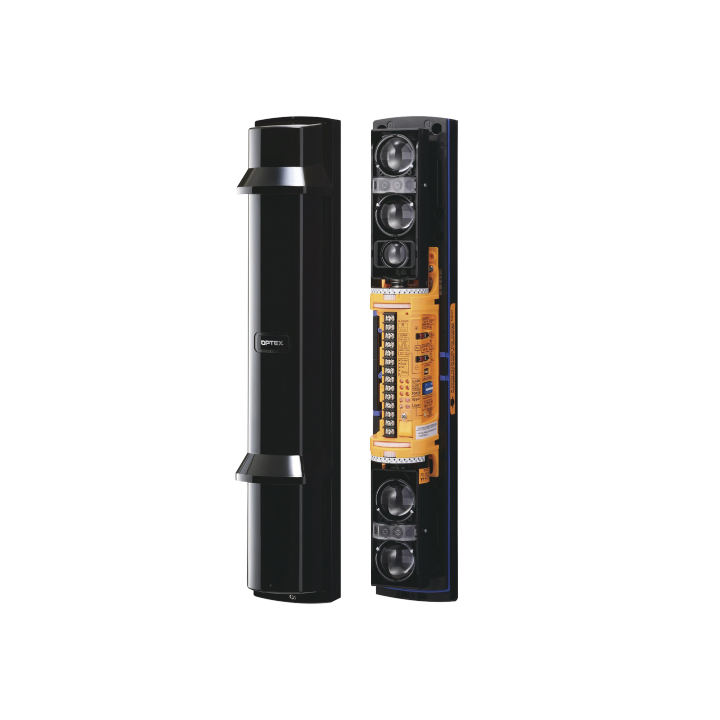 Barrera fotoelectrica de 100 metros 4 rayos 4 canales doble modulación y transmision automatica de potencia del rayo