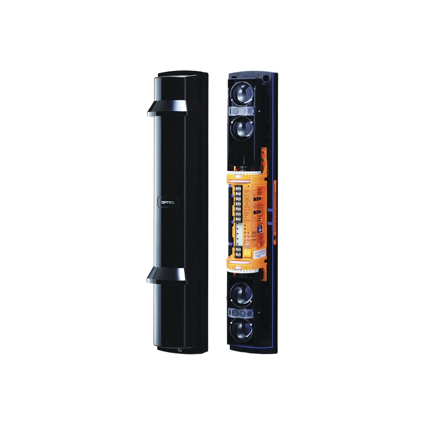 Barrera fotoelectrica de 100 metros 4 rayos 4 canales doble modulación y control de potencia del rayo