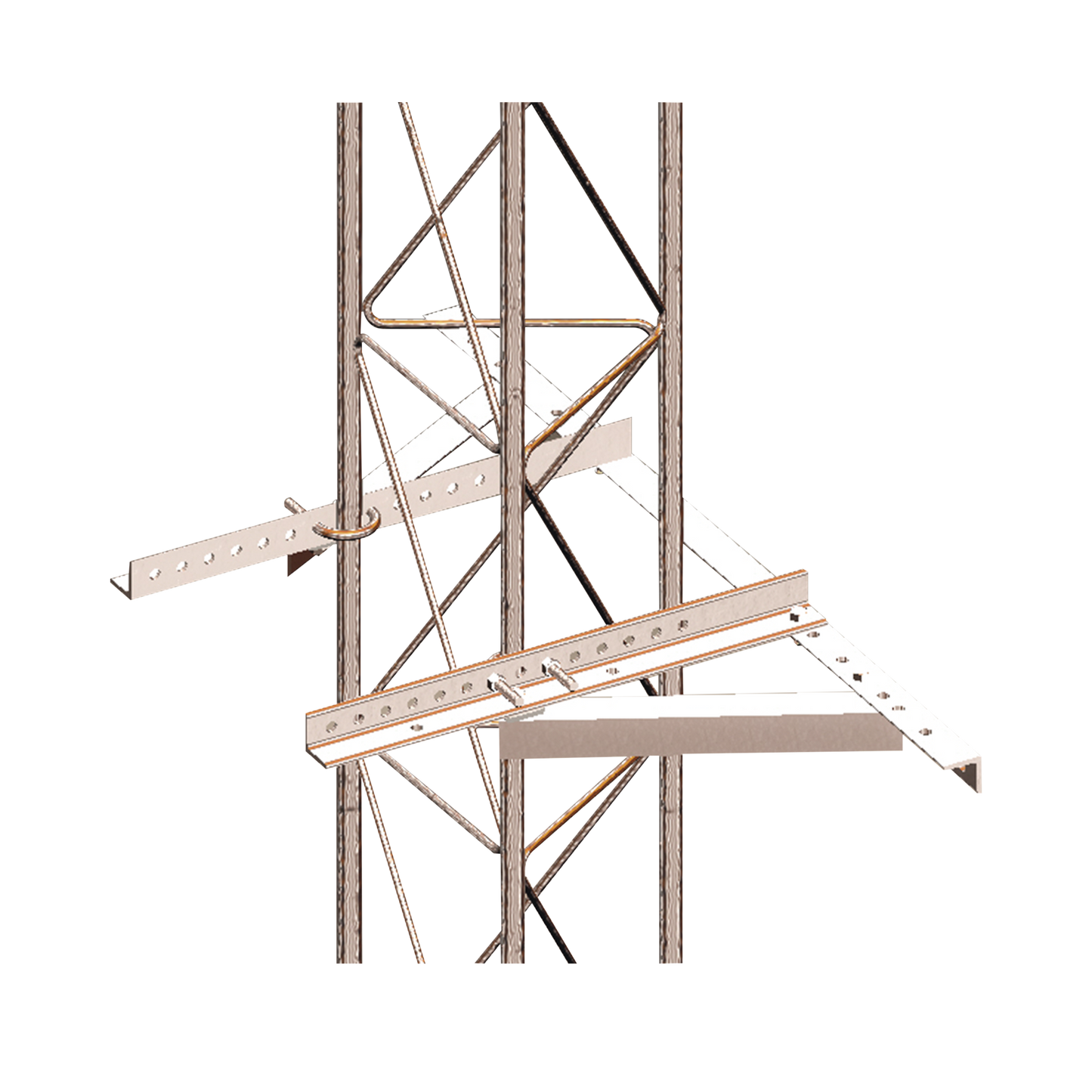 Montaje Sujetador A Pared P/Tramo STZ30/35/45 Galvanizado ElectrolÃtico.