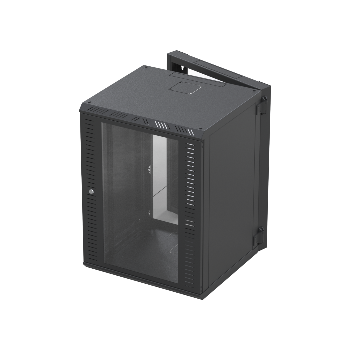 Gabinete Abatible para Montaje en Pared con Rack 19" de 16 Unidades con Vidrio de Seguridad