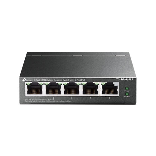 Switch no administrable de 5 puertos 10/100Mbps, con 4 puertos PoE