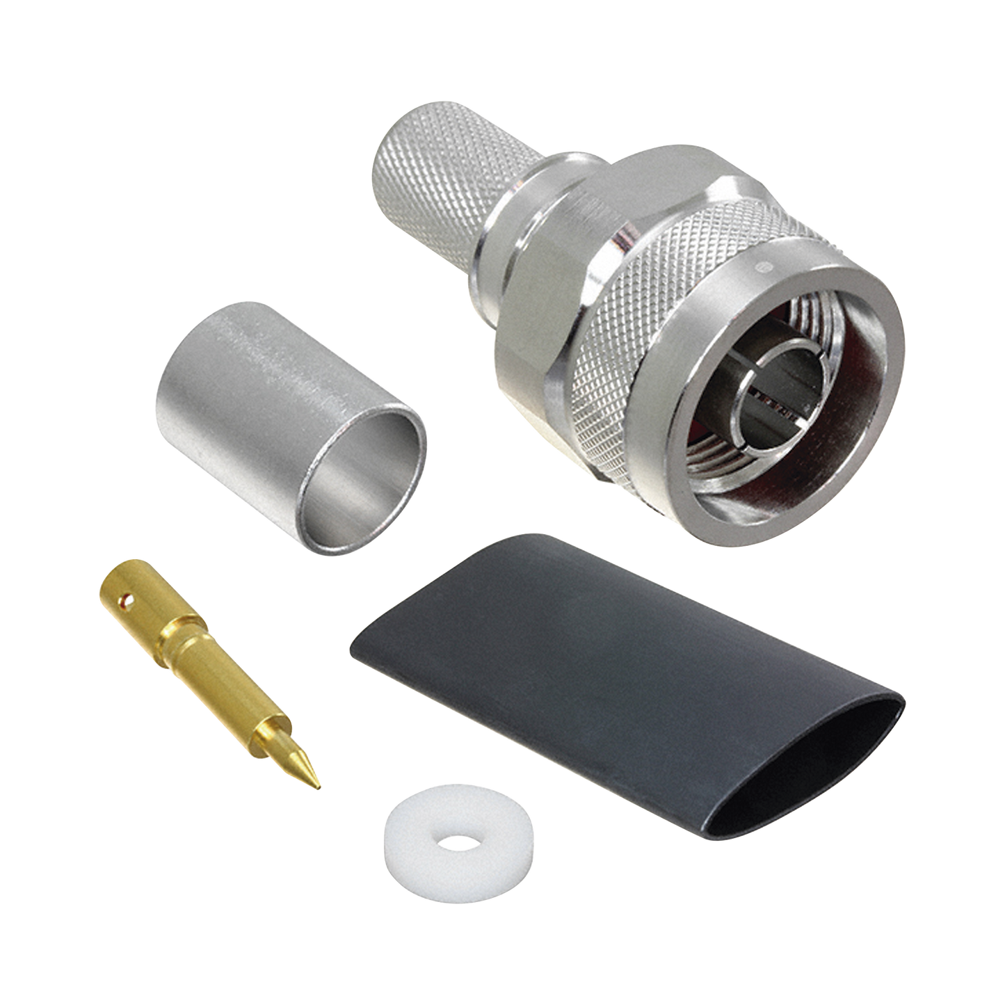 Conector N Macho Plegable Hex. con Pin Soldable para cables Tipo RG8