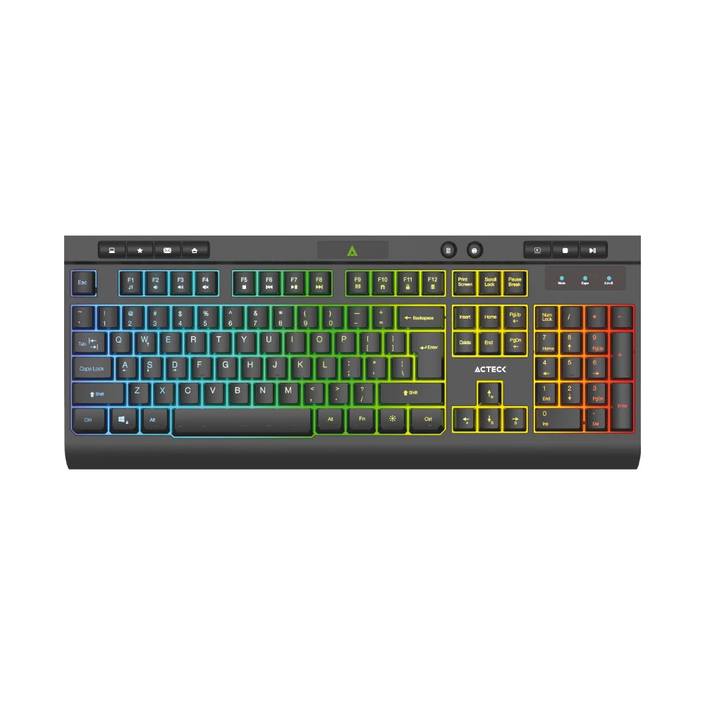 Teclado Alámbrico Led AUREAN PRO TA477G Acteck Advanced Series
