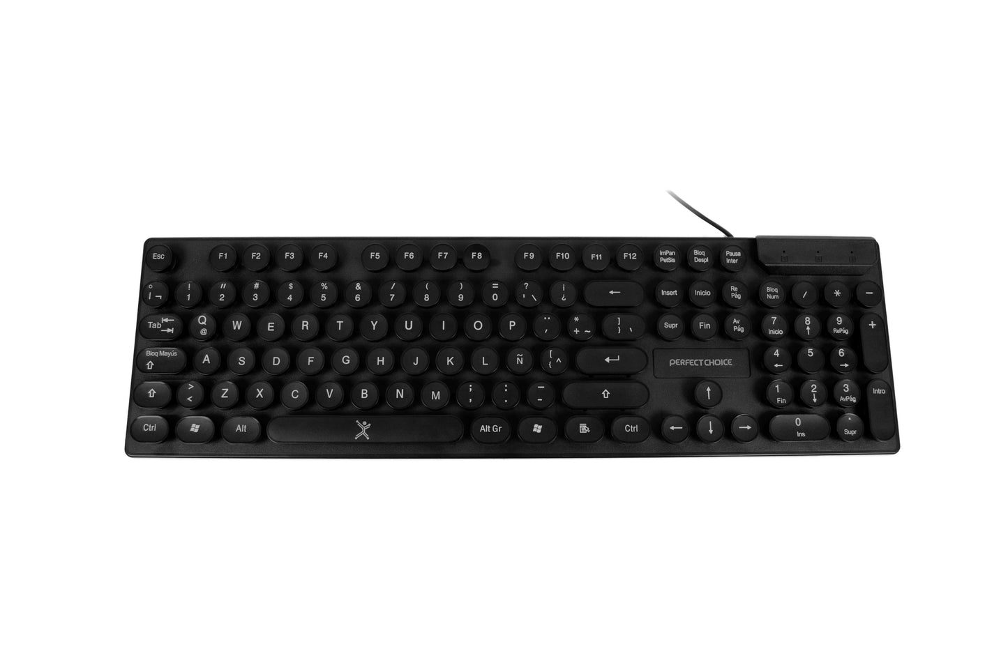 Teclado Alámbrico PERFECT CHOICE PC-201045, USB, Estándar, Negro, Portátil
