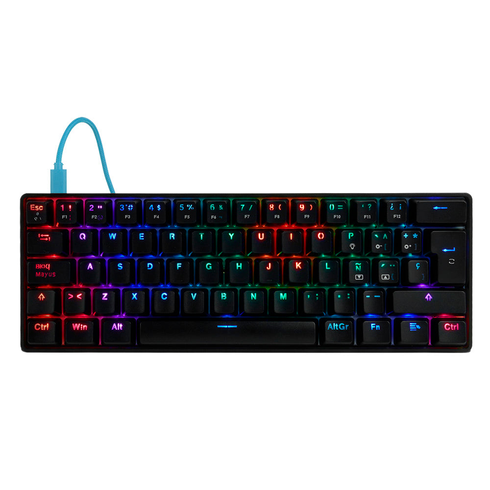 Teclado Mecánico GAME FACTOR KBG560-BL, USB, Negro