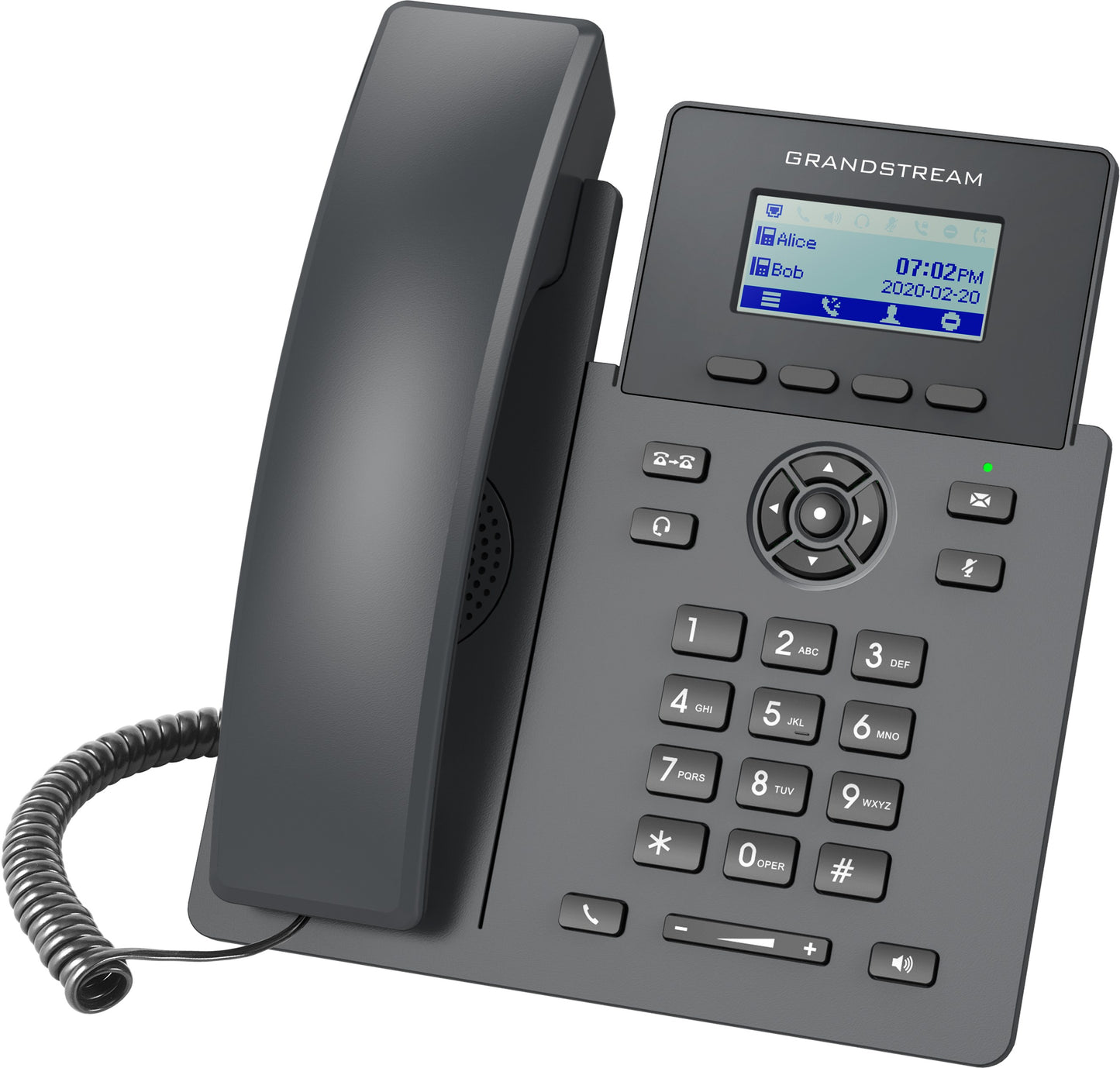 Telefono IP de 2 lineas con 2 cuentas SIP, conferencia de 5 vias, Ethernet Sin Poe pero SI incluye su fuente de alimentacion