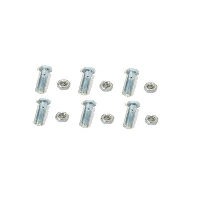 Paquete de 6 tornillos y tuercas de acero inoxidable 3/8 x 2".
