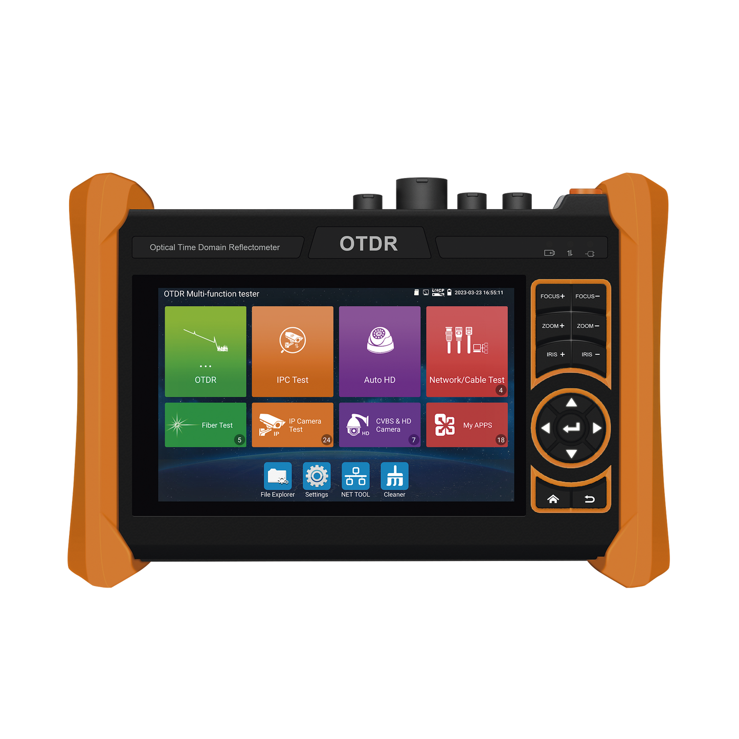 Probador de VÃdeo y OTDR / Pantalla LCD de 7" / IP ONVIF / 8MP TVI + 8MP CVI + 8MP AHD + SDI/EX?SDI + Cable TDR / Prueba de Red de Fibra Óptica