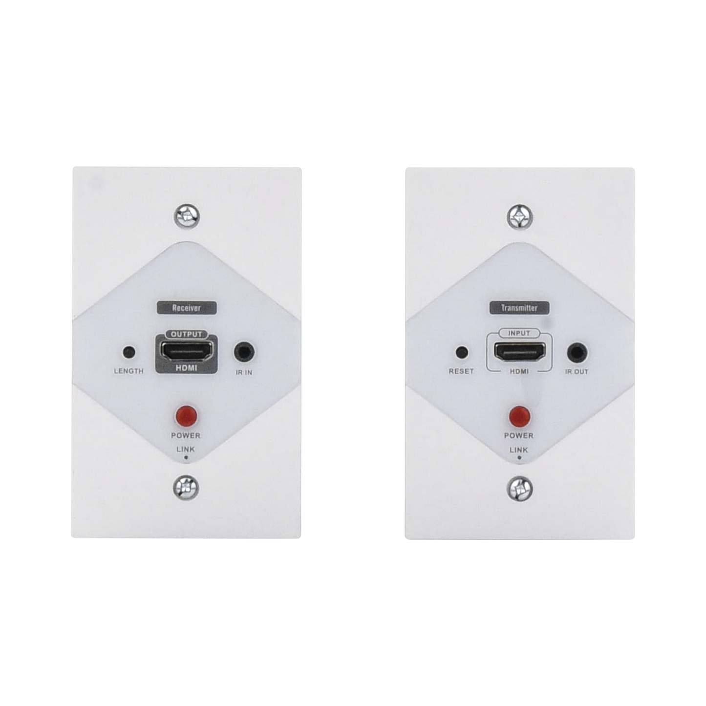 Kit Extensor HDMI en PLACAS DE PARED para distancias de 40 metros / Resolución 1080P @ 60 Hz / Cat 6/6A/ 7 / HDR/ Cero Latencia / Soporta Control Remoto / Placa de pared de 2.74 x 4.49†(tamaño estándar de EE.UU.).