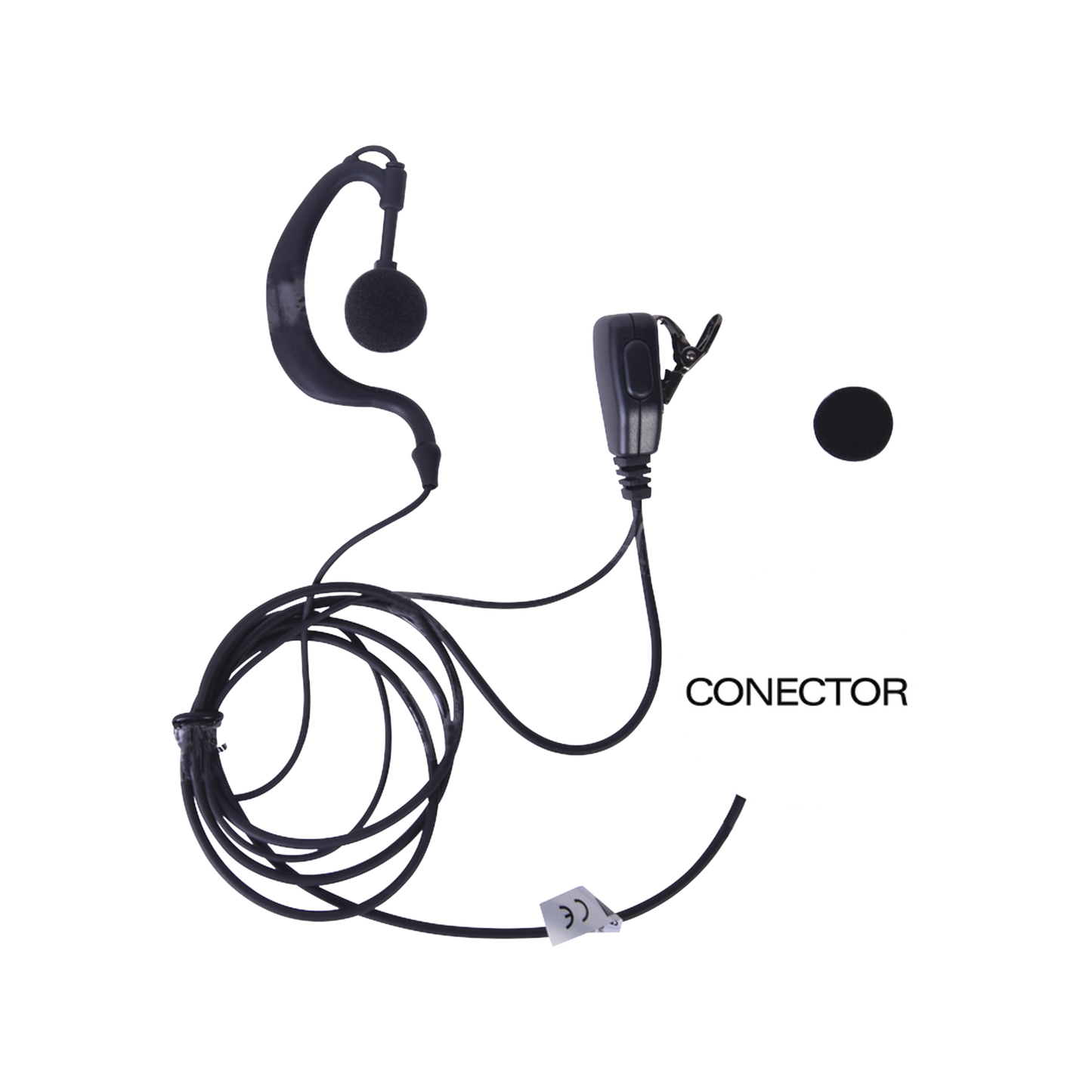 Micrófono - audÃfono de solapa ajustable al oÃdo para KENWOOD PKT23K