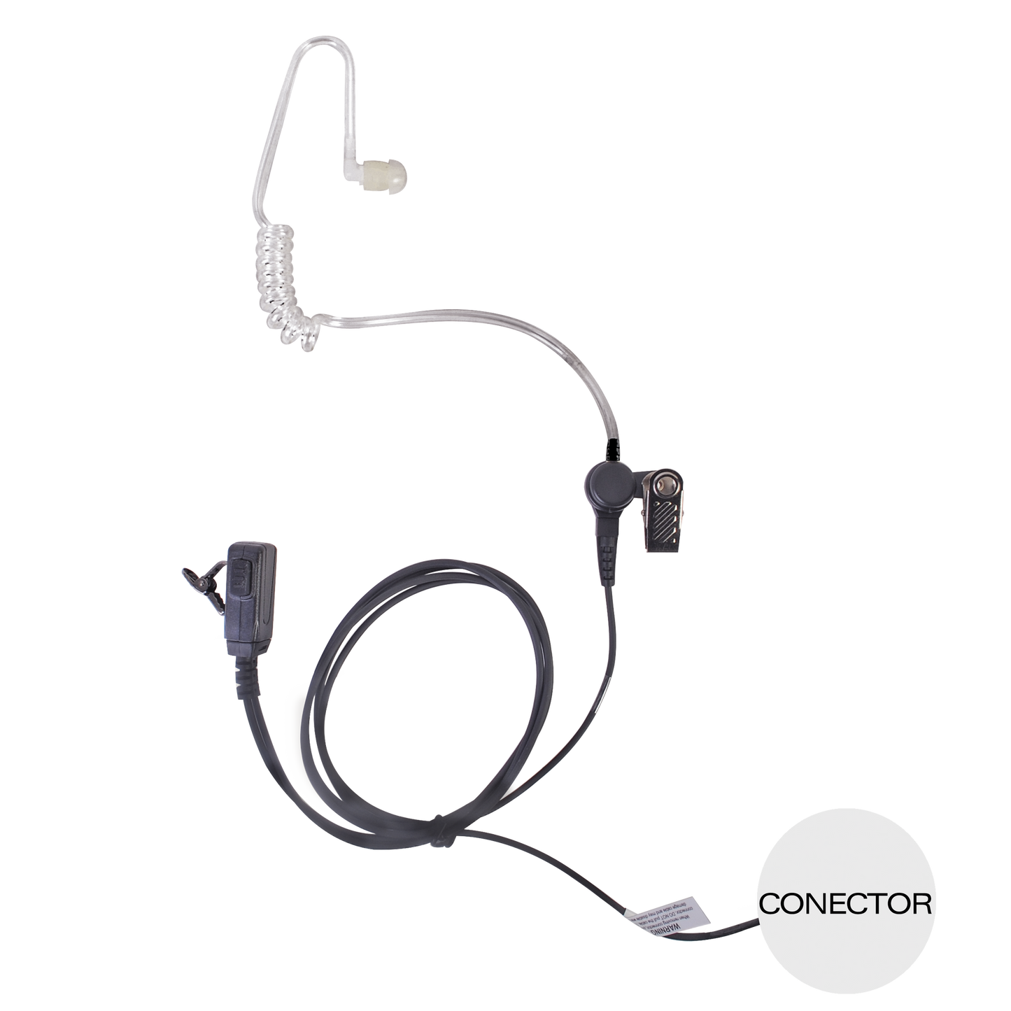 Micrófono - audÃfono de solapa con tubo acústico transparente para NXPOC-130