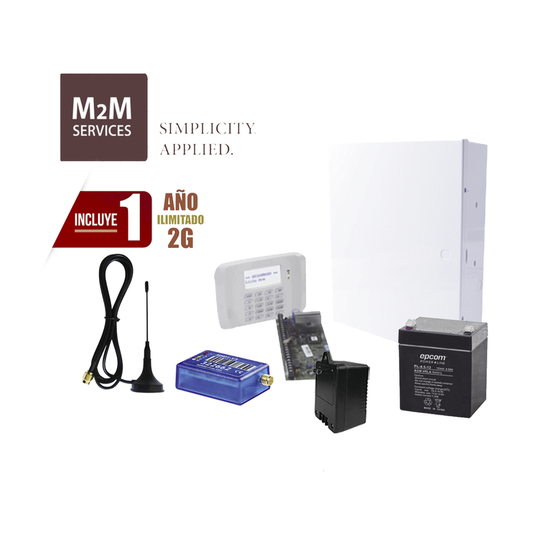 (1 Año datos ILIMITADO INCLUIDO) Kit Vista48LA con comunicador MINI012G, Teclado, Gabinete, Bateria y Transformador