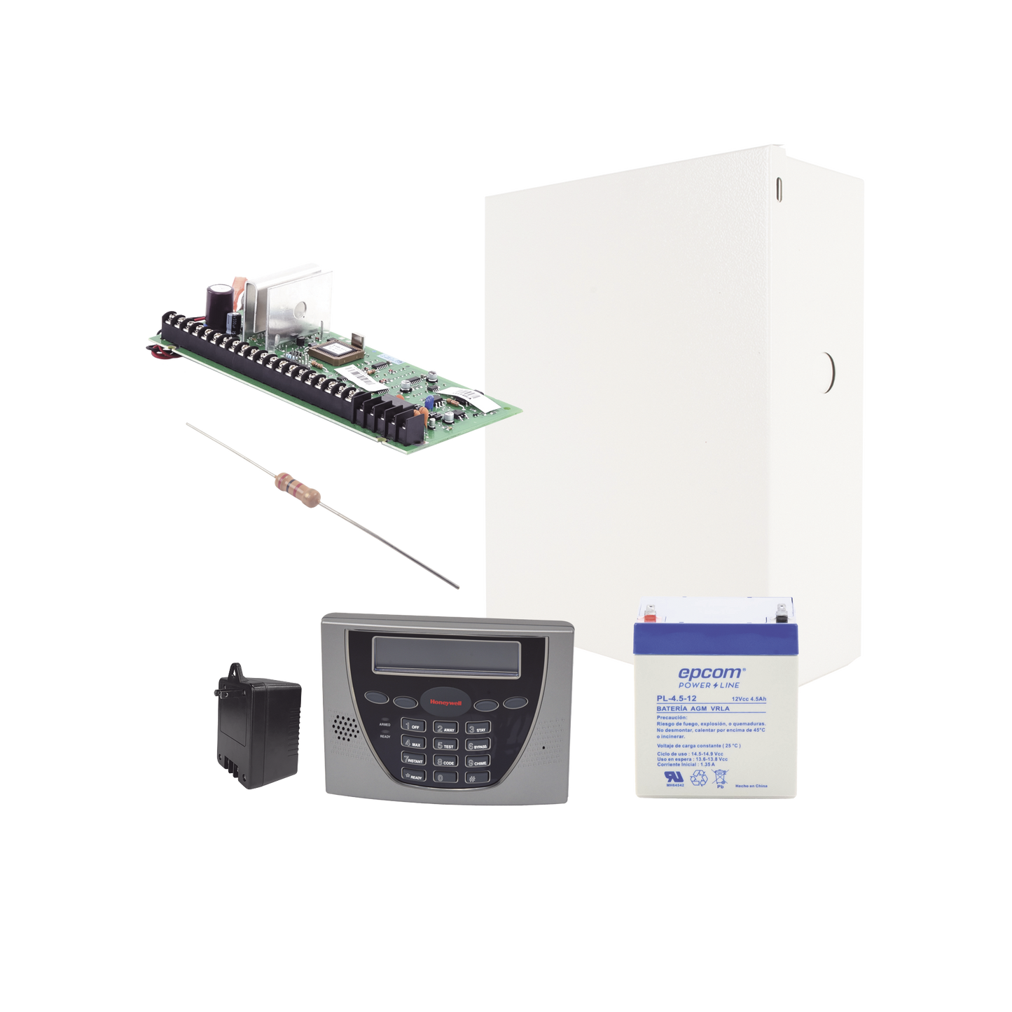 Panel de Alarma VISTA48LA con Teclado Alfanumérico 6460S, Batería y Transformador