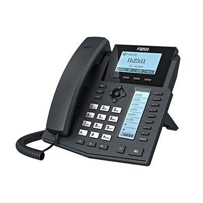 Teléfono IP Empresarial Para 6 LÃneas SIP con Voz HD con 2 Pantallas LCD, 8 teclas BLF y Conferencia de 3 vÃas con Soporte Para PoE