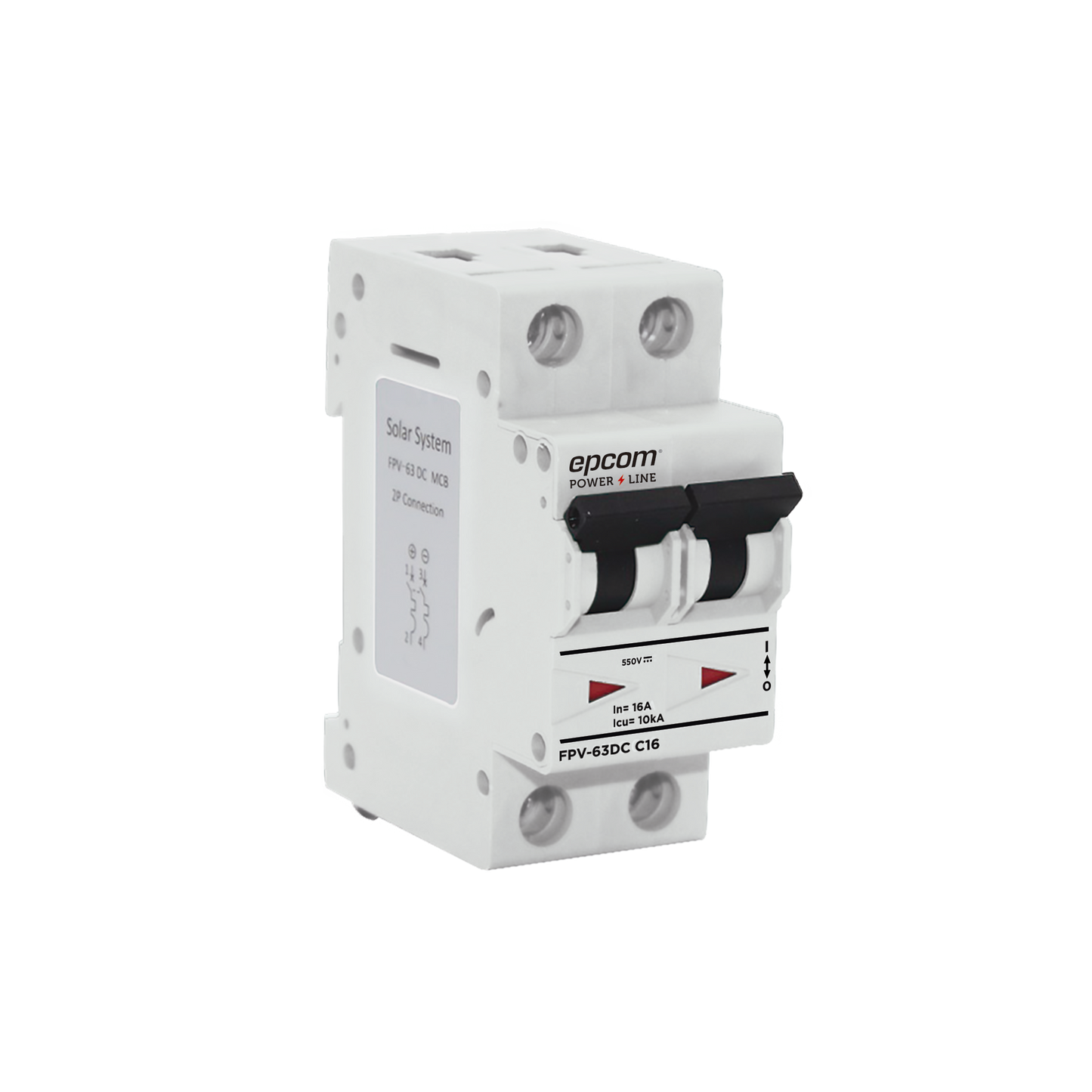 Protección Térmica 2P, 16A, Corriente Directa 811 Vcc para Aplicación Fotovoltaica Montaje Riel DIN