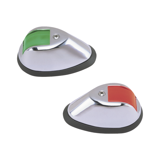 Set de Luces de NavegaciÃ³n Verticales en Carcasa Cromada en Color Rojo/Verde para Embarcaciones a Motor de Hasta 20 Metros