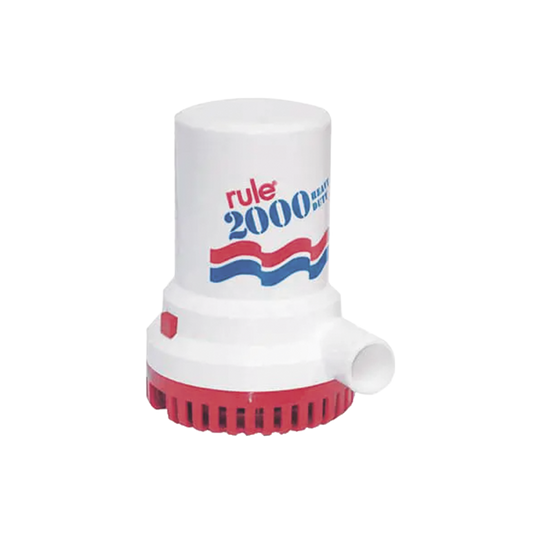 Bomba sumergible de achique de 2000 galones por hora a 12 Volts de corriente directa.