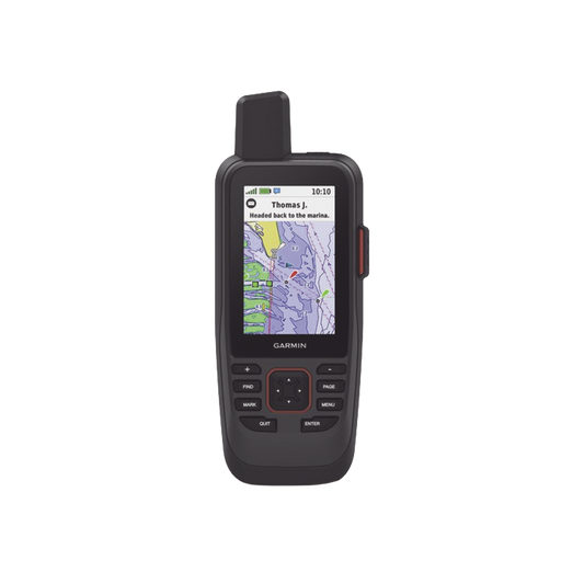 GPS portÃ¡til GPSMAP 86sci con mapa BlueChartÂ® g3, comunicaciÃ³n satelital InReach, incluye baterÃ­a interna recargable.