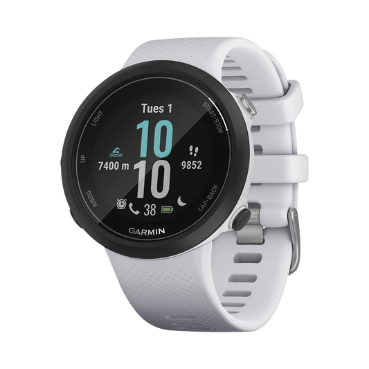 Reloj Garmin Swim 2 color blanco, ideal para uso en deportes o actividades de nataciÃ³n.