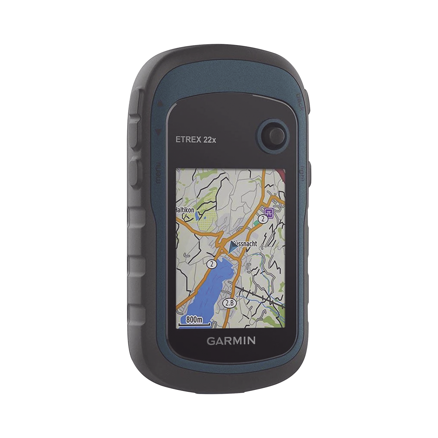 GPS portÃ¡til eTrex22x con mapa base precargado, almacena hasta 2000 puntos de interÃ©s, e incluye funciÃ³n de cÃ¡lculo de Ã¡reas.