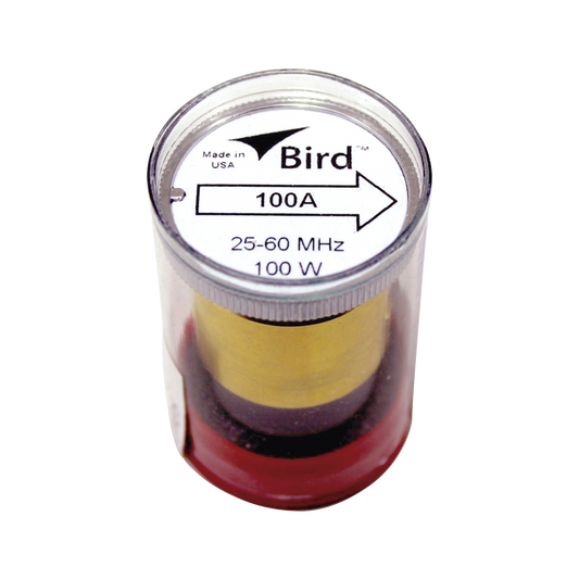 Elemento de 100 Watt en Línea 7/8 para Wattmetro BIRD 43 en Rango de Frecuencia de 25 a 60 MHz.