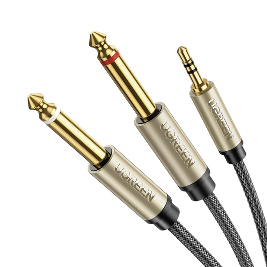 Cable de Audio Premium de 3.5 mm a 6.35mm / Blindaje Interior MÃºltiple / Transferencia de Audio sin PÃ©rdidas / 5 Metros / Caja de AleaciÃ³n de Zinc / Amplia Compatibilidad.