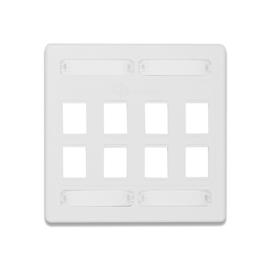 Placa de Pared Doble Modular 10G MAX de 8 Salidas, Color Blanco