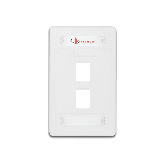 Placa de Pared Modular 10G MAX de 2 Salidas, Color Blanco, VersiÃ³n Bulk (Sin Empaque Individual)