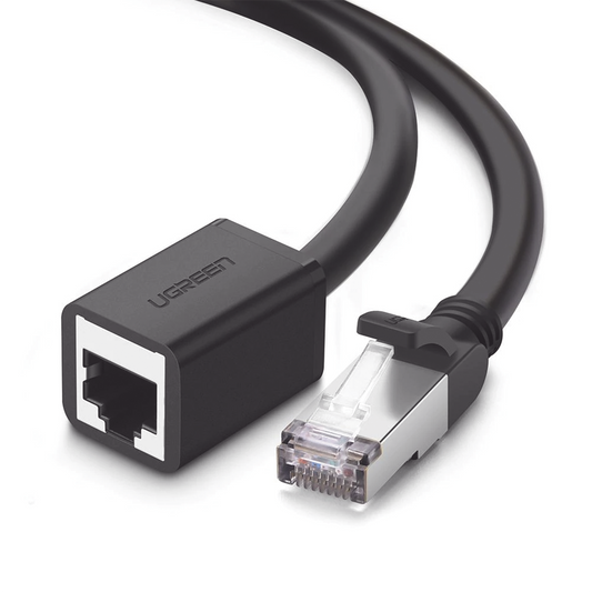 Cable de ExtensiÃ³n Cat6 RJ45 F/UTP / Macho a Hembra / 2m / MÃ©todo de conexiÃ³n 568B / Velocidad de transmisiÃ³n 1000Mbps / Ancho de banda del canal 250MHz / Caja de Cobre / Negro