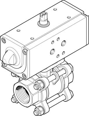 Unidad actuadora de válvula de bola VZBA-2"-GG-63-T-22-F0507-V4V4T-PP60-R-90-C