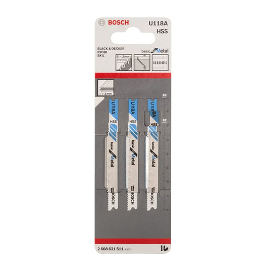 Segueta U118A Basic for metal Blíster con 3 unidades