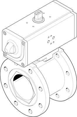 Unidad actuadora de válvula de bola VZBC-100-FF-16-22-F0710-V4V4T-PP240-R-90-C
