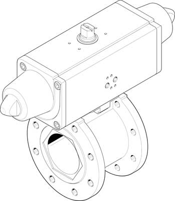 Unidad actuadora de válvula de bola VZBC-80-FF-16-22-F07-V4V4T-PS180-R-90-4-C